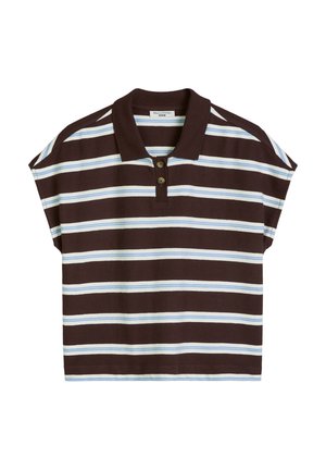 Marc O'Polo DENIM, MARC O'POLO DENIM GESTREIFTES POLOSHIRT WIDE AUS SCHWEREM SINGLE JERSEY   - Poloshirt - dark brown