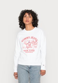 Tommy Jeans - BEST PIZZA CREW - Sweatshirt - white Miniatyrbilde 1