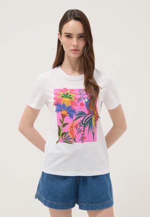 OVS, Print T-shirt - white pink