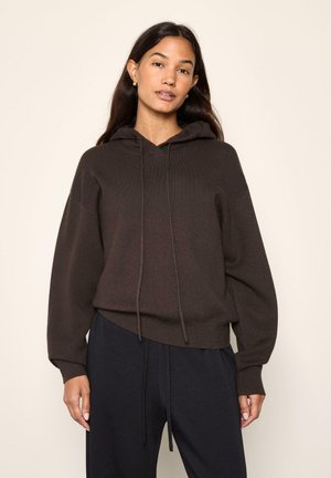 Lindex LINDEX FINE-KNIT HOODIE LINDEX - Hættetrøje - dark brown