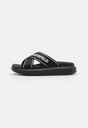 KAPRI MENS KROSS STRAP SLIDE - Matalakantaiset pistokkaat - black
