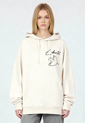 LIBERTE EMBROIDERY SUPERHEAVY  - Felpa con cappuccio - off-white