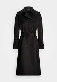 DOUBLE BREASTED BELTED TRENCH COAT - Lietpaltis - black
