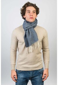 Dalle Piane Cashmere HERRINGBONE - Sjal / Tørklæder - blu