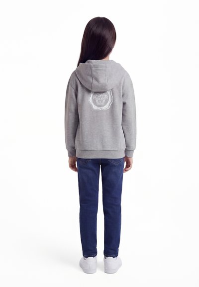 Versace LOGO PRINT MEDUSA STAMP UNISEX - Športna jopa s kapuco na zadrgo - grey/white