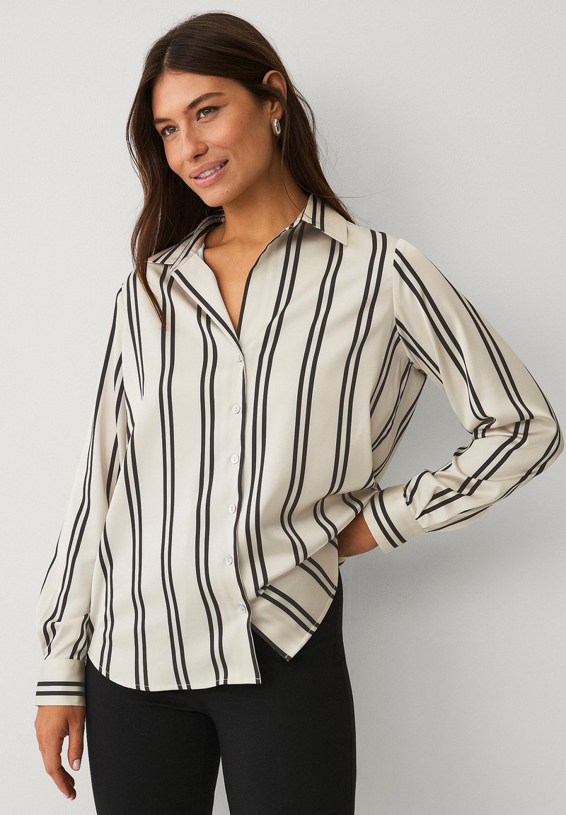 Ellos Collection Overhemdblouse - cremefarbener schwarzer streifen