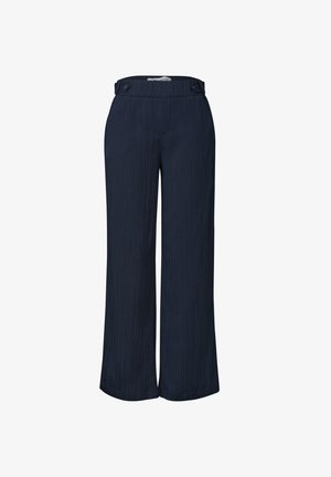 Street One, WIDE LEG HOSE MIT CRINKLE CRASH STRUKTUR - Pantalon classique - darkest blue