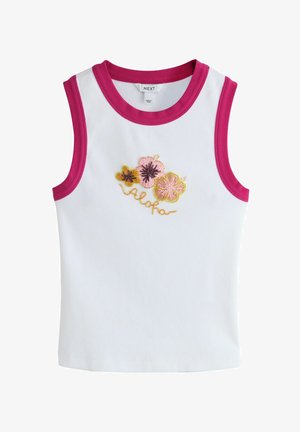 Next, REGULAR FIT - EMBELLISHED HIBISCUS SLEEVELESS TOP . - Top - white with pink tipping