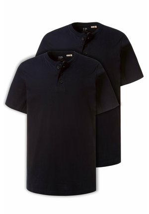 GROSSE GRÖSSEN BIS 7XL  IM DOPPELPACKHENLEY RUNDHALSAUSSCHNITT KNOPFLEISTE - T-Shirt basic - dark blue