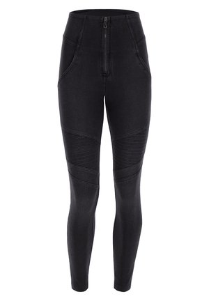 Freddy, PUSH UP WR.UP 7/8 VITA SUPER ALTA E BIKER - Leggings - denim nero