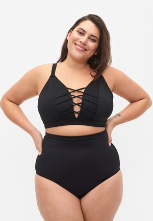 MIT EXTRA HOHER TAILLE - Bikinibroekje - black