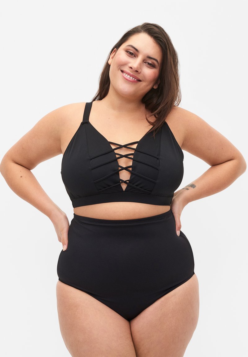 Zizzi MIT EXTRA HOHER TAILLE - Bikinialaosa - black