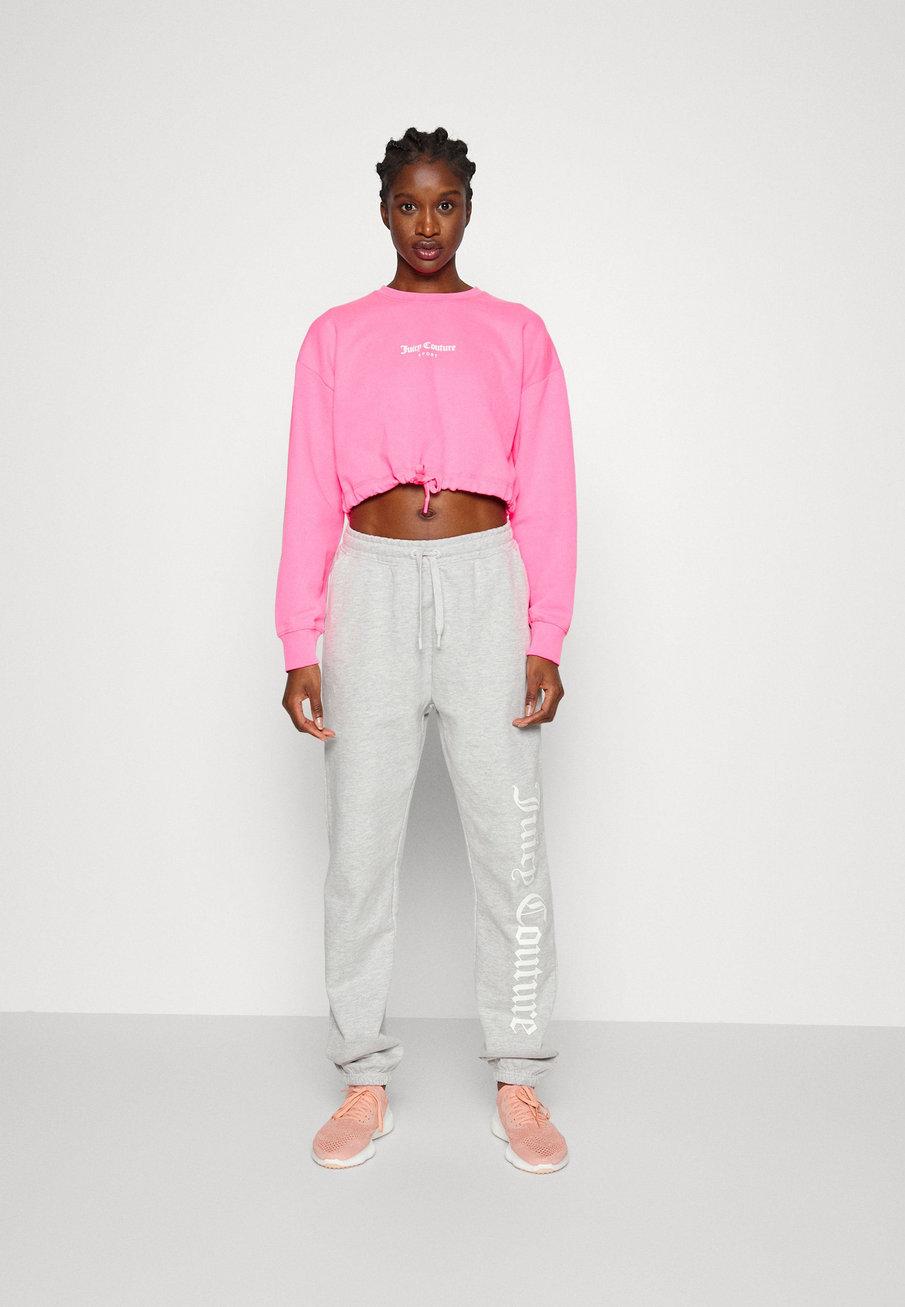 Juicy Couture Sorajogger Tracksuit Bottoms Silver Marl, Women's, Size: Large, Silver-coloured