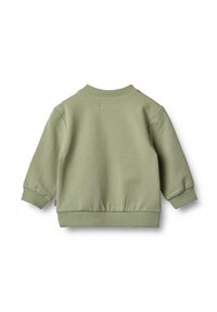 Felpa in misto cotone verde chiaro, con scollo tondo, polsini e orlo a costine. Design semplice, vestibilità rilassata, senza loghi o motivi visibili.