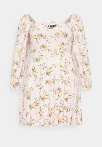 Missguided Plus FLORAL SKATER MILKMAID DRESS - Vestido de dia - pink