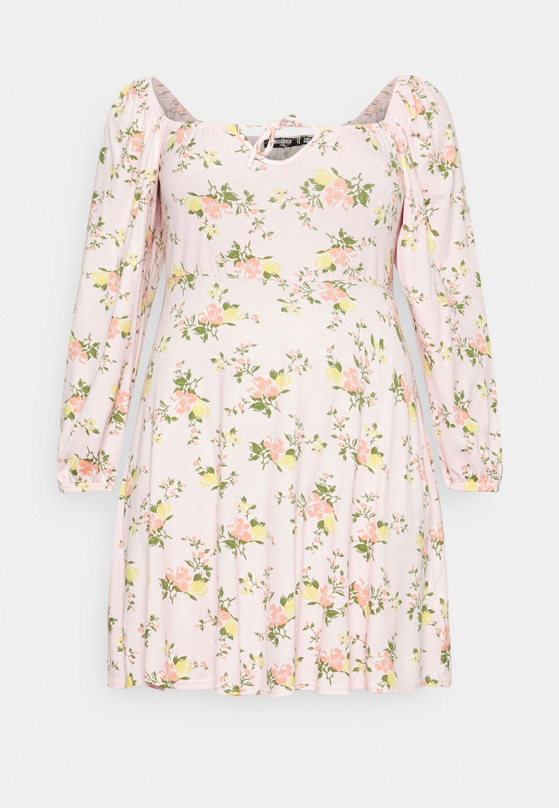 Missguided Plus FLORAL SKATER MILKMAID DRESS - Vestido de dia - pink