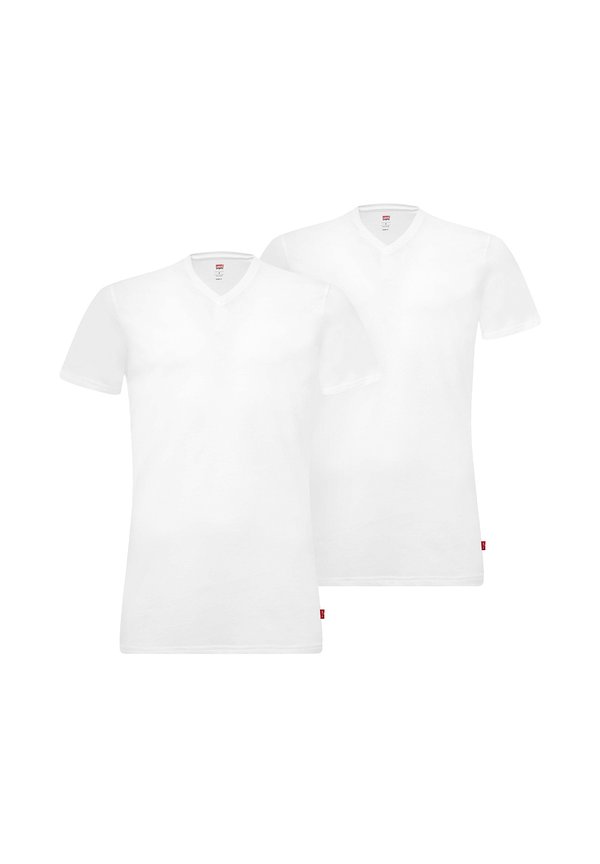 4ER PACK - V-AUSSCHNITT KURZARM - Basic T-shirt - weiß schwarz3