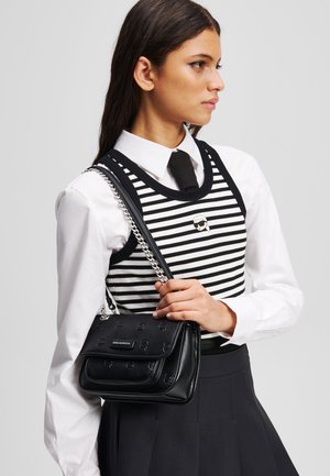 IKON MONOGRAM SMALL - Cross body bag - all over print tonal black