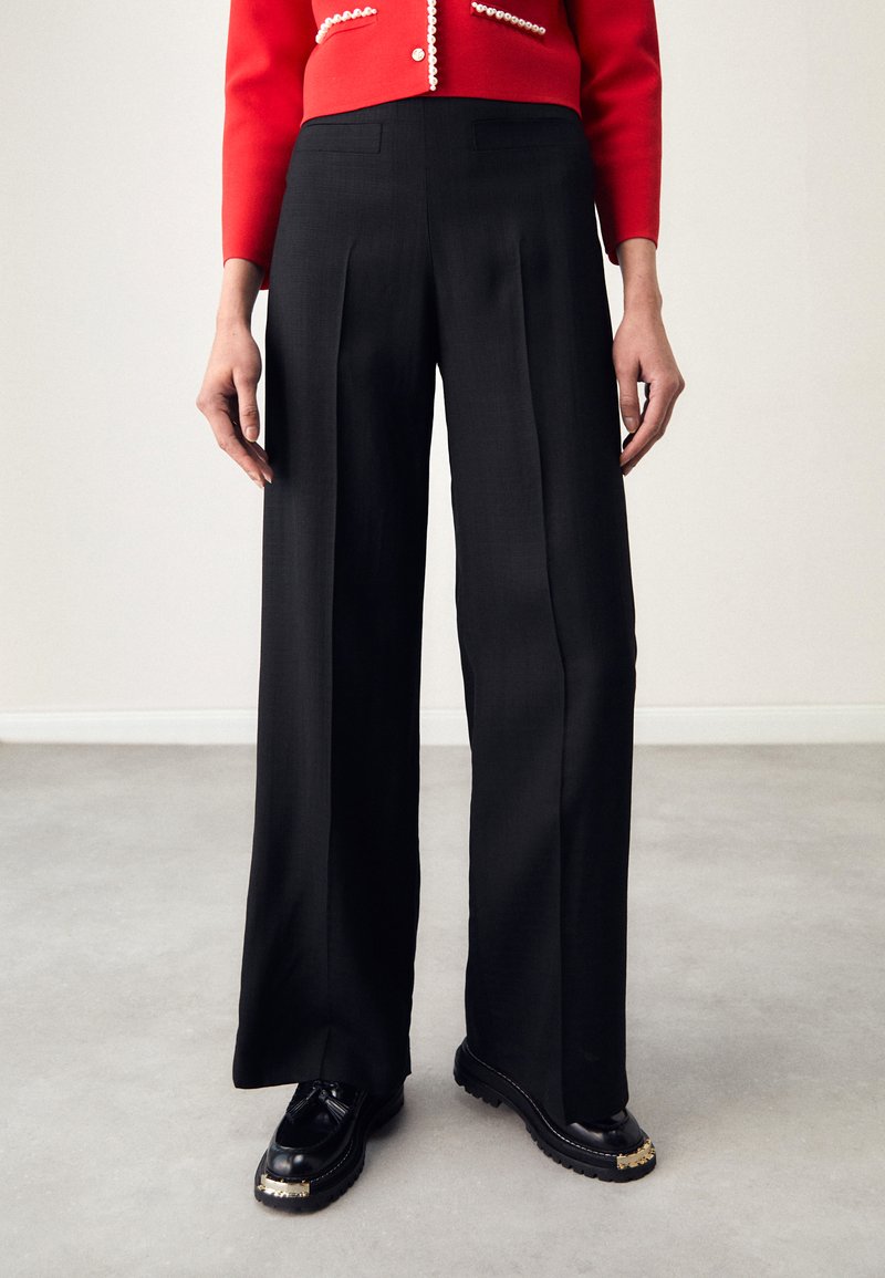 Pantalon Femme Sandro En Laine Noire - Taille 36 (FR) / 42 (IT), Neuf Avec étiquettes