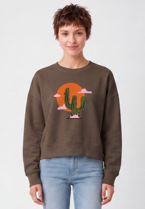 watapparel, KAKTUS IM SONNENUNTERGANG - Sweatshirt - mocha