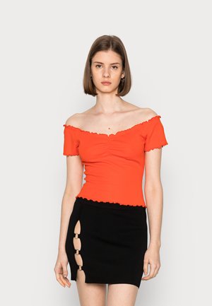 Print T-shirt - orange bright