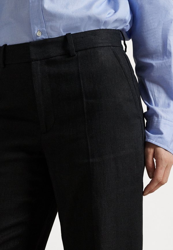 LINEN HERRINGBONE RELAXED STRAIGHT PANT - Trousers2