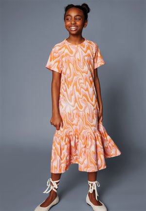 GATHERED DRESS - Day dress - orange