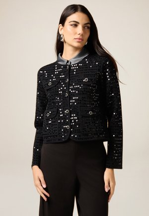 BOXY CON PAILLETTES - Vest - nero