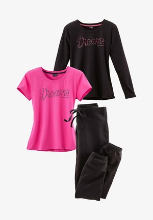 LASCANA, VIVANCE DREAMS SET 3 - Pyjamas - pink-schwarz