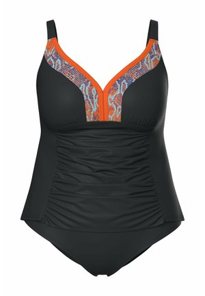 Ulla Popken, TANKINI, RAFFUNG, ZIERBORTE, SOFTCUPS, VERSTELLBARE TRÄGER - Bikinier - black