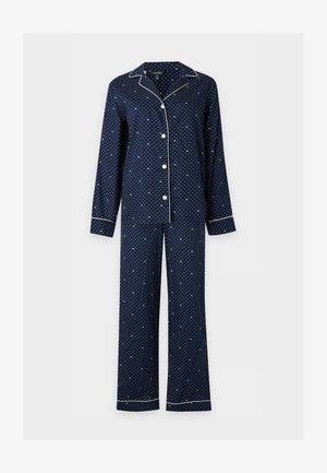 Lauren Ralph Lauren, NOTCH COLLAR LONG PANT SET - Pyjamas - navy