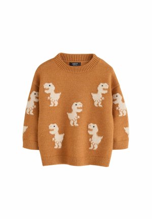 Next, REGULAR FIT - ALL OVER CHARACTER KNITTED CREW NECK JUMPER . - Jumper - tan brown