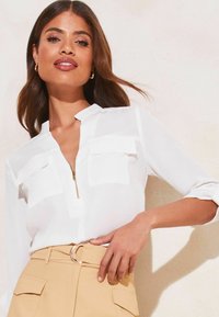 Lipsy ZIP FRONT UTILITY POCKET  - REGULAR FIT - Blúzka - white
