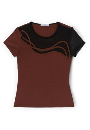Motivi, T-SHIRT CON RICAMO - T-shirt print - marrone
