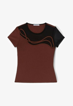 Motivi, T-SHIRT CON RICAMO - T-shirt print - marrone