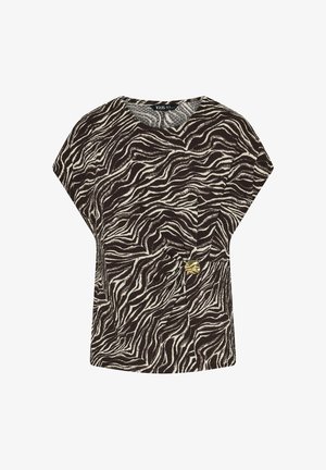 Yours Clothing, PLUS SIZE TOP CO-ORDS - Print T-shirt - chocolate