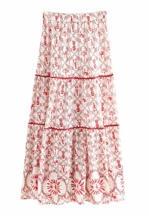 PETITE - TIERED - Fustă maxi - ecru red lobster print