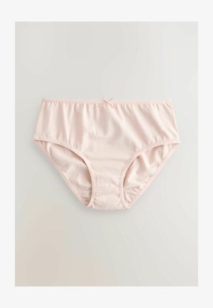 Világos rózsaszín pamut fiú short, puha textúrával, amelyen egy kis rózsaszín masni díszítéssel a deréknál. Klasszikus, teljes takarást biztosító fazon.