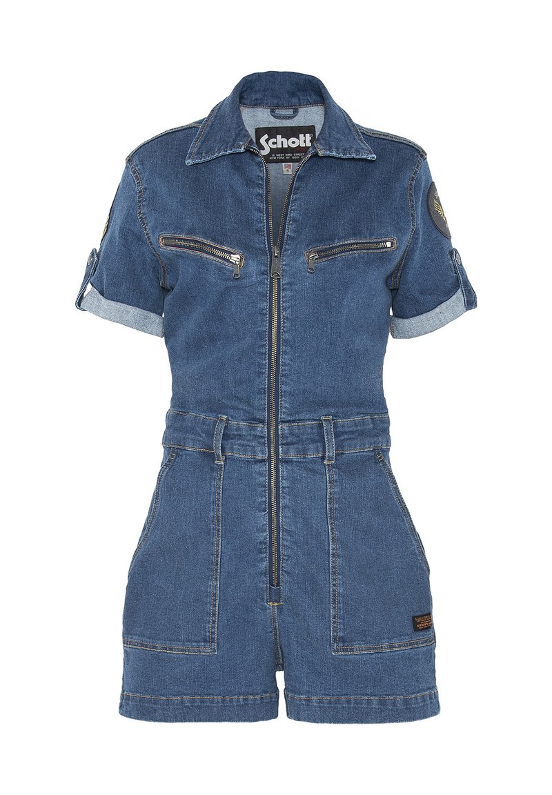 Schott Jumpsuit blauw denim/bluedenim