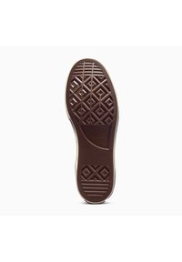 Semelle en caoutchouc marron avec une surface texturée comportant des motifs en diamant et linéaires. Comprend un logo « Converse All Star » en relief.