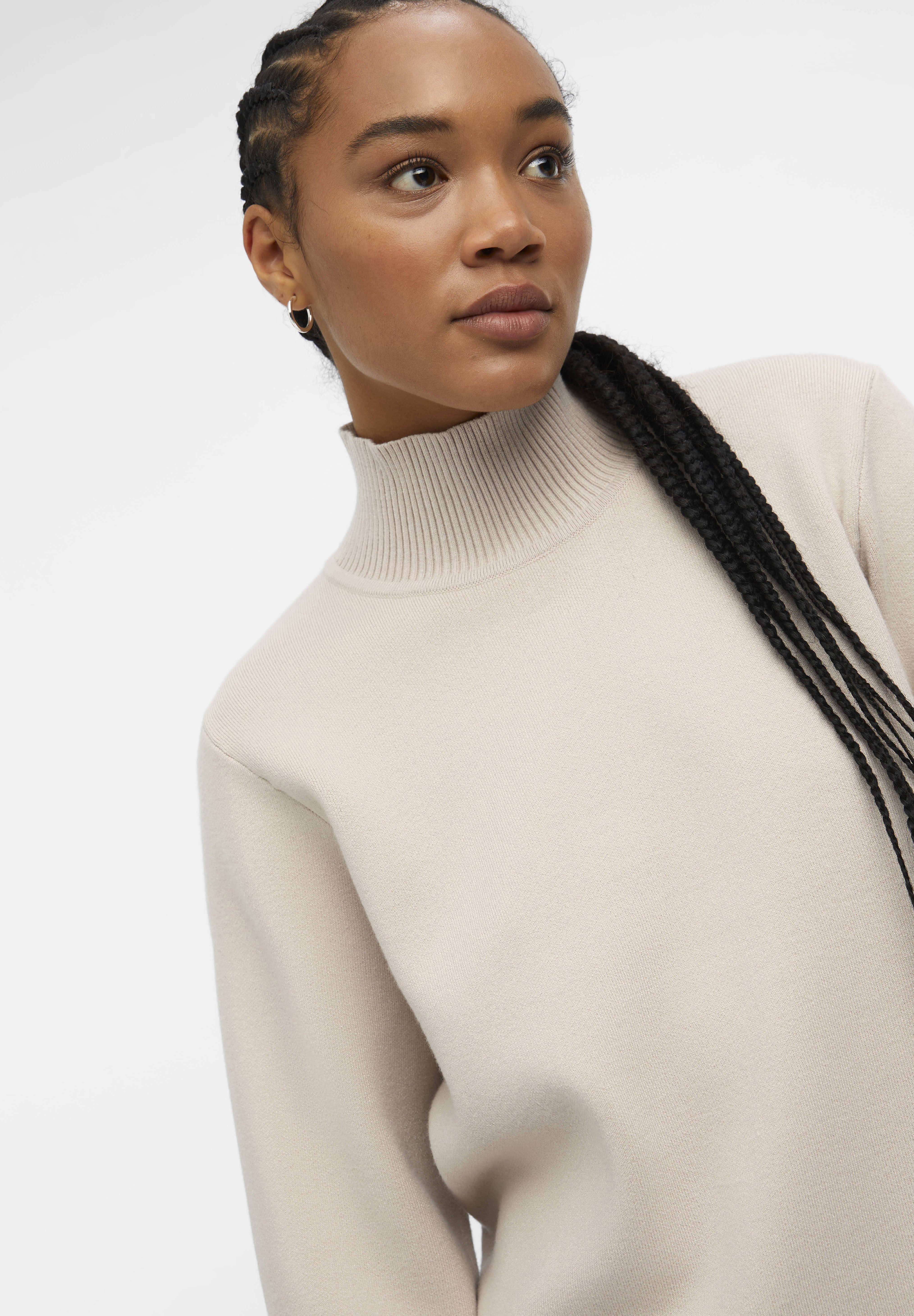 Object OBJREYNARD SQUARE SLEEVE NOOS - Jersey de punto - fossil/beige