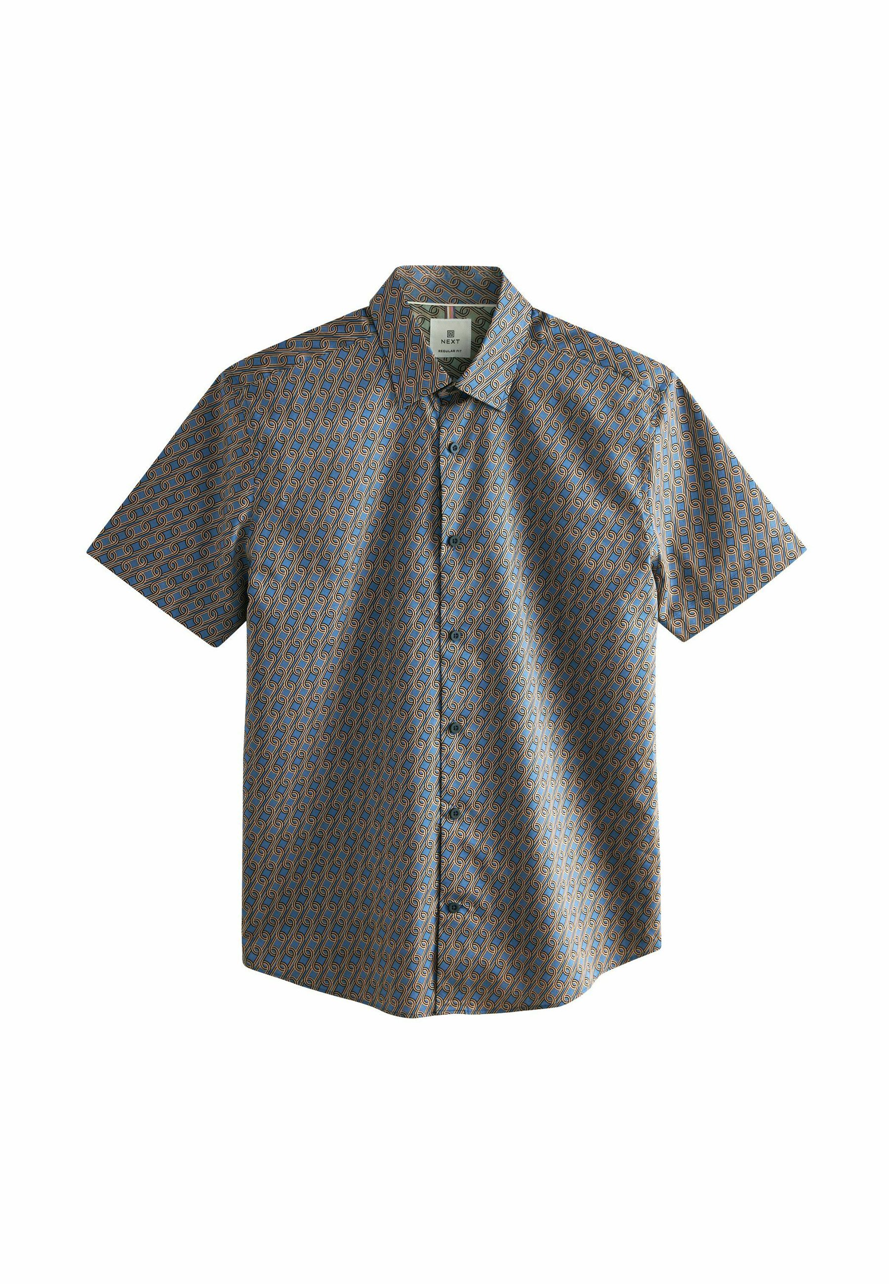 Next SHORT SLEEVE - REGULAR FIT - Shirt - navy blue chain