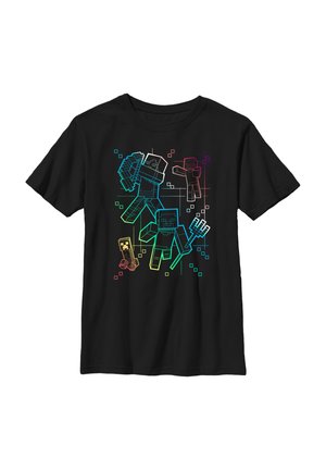 MINECRAFT GRADIENT LINES - Print T-shirt - black