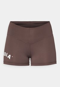 HIGH WAISTED GYM SHORTS - Pajkice - tabacco