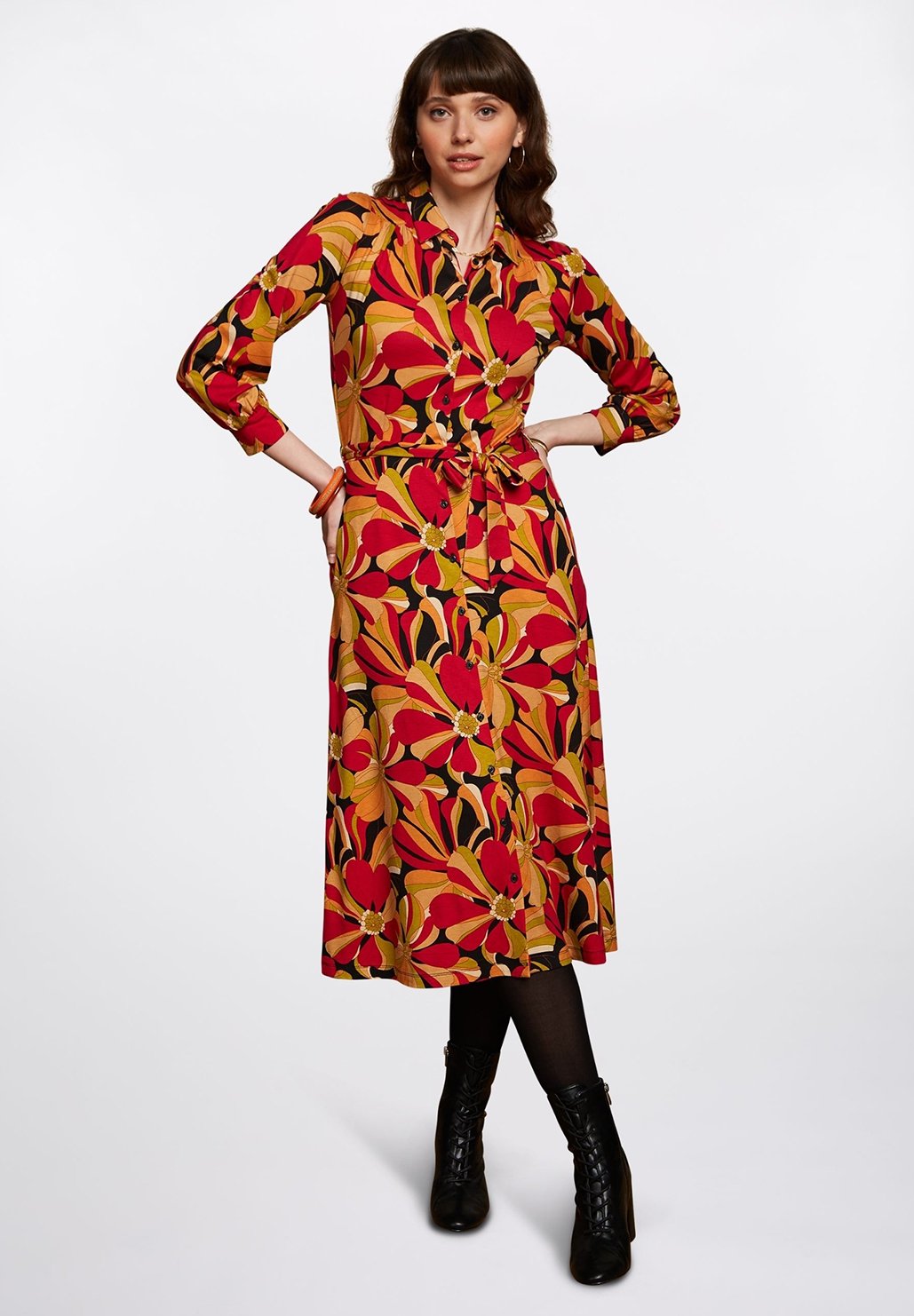 Chemisier Femme King Louie Carina Merrill - Imprimé Graphique, En Crêpe Lenzing Ecovero (viscose Durable)