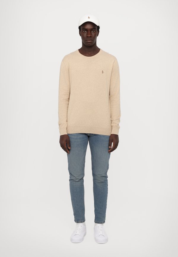 SLIM FIT TEXTURED COTTON SWEATER - Jumper - dune melange2