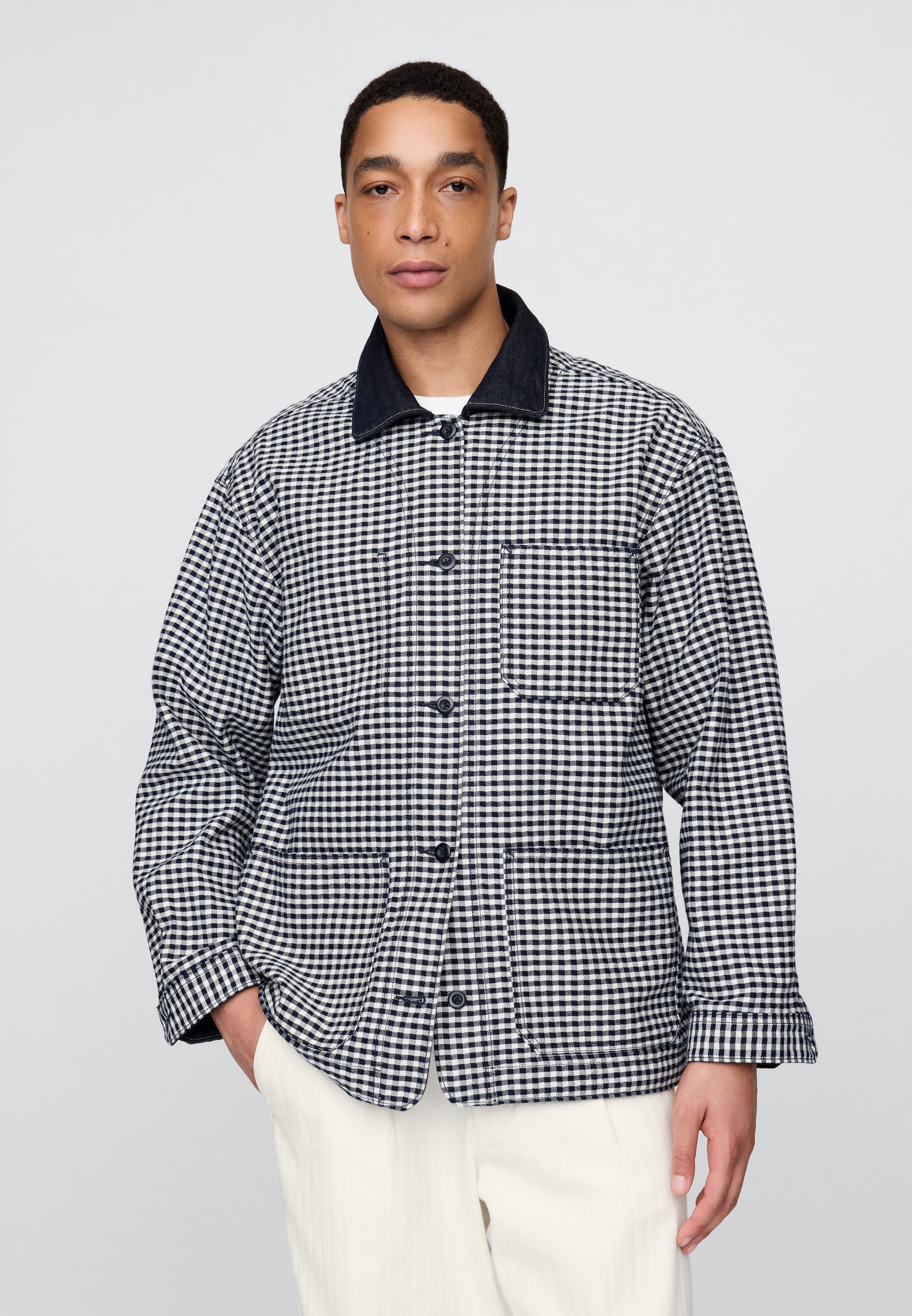 GAP GAP X DOEN CHECK JACKET UNISEX - Denim jacket - blue - Zalando 