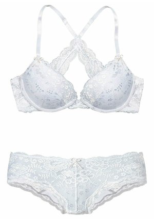 LASCANA SET - Push-up BH - weiß-rosa