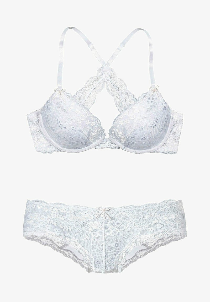 LASCANA SET - Reggiseno push-up - weiß-rosa