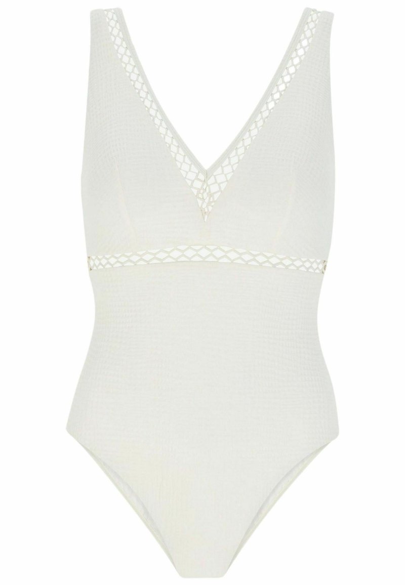 Mint Velvet PLUNGE RIKRAK - REGULAR FIT - Traje de baño - cream/blanco ...